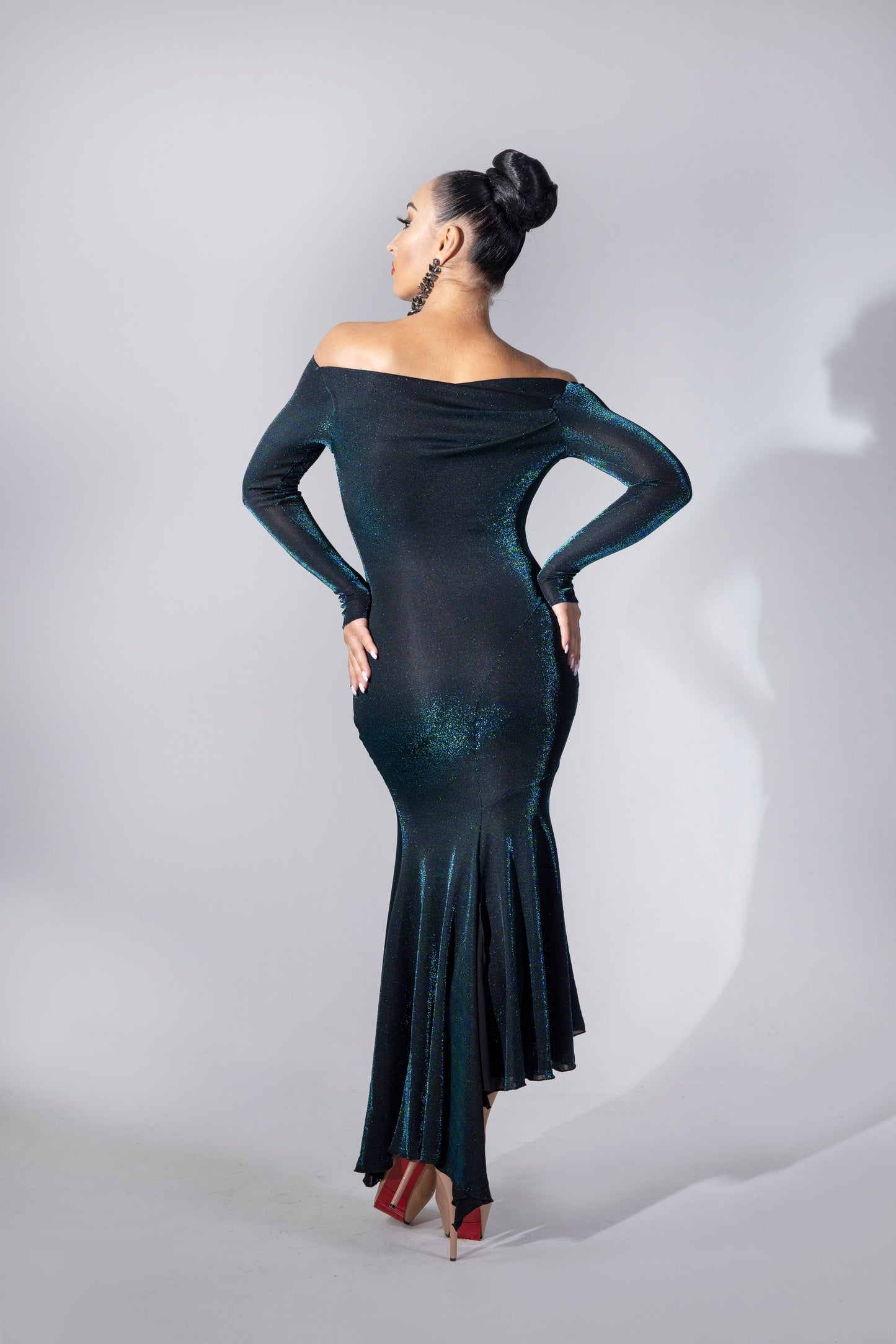 Off-Shoulder Long Sleeves Evening Dress