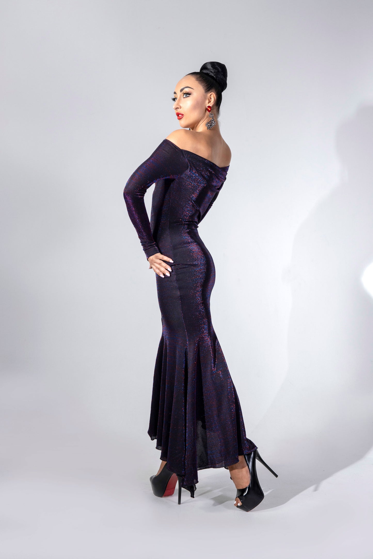 Off-Shoulder Long Sleeves Evening Dress