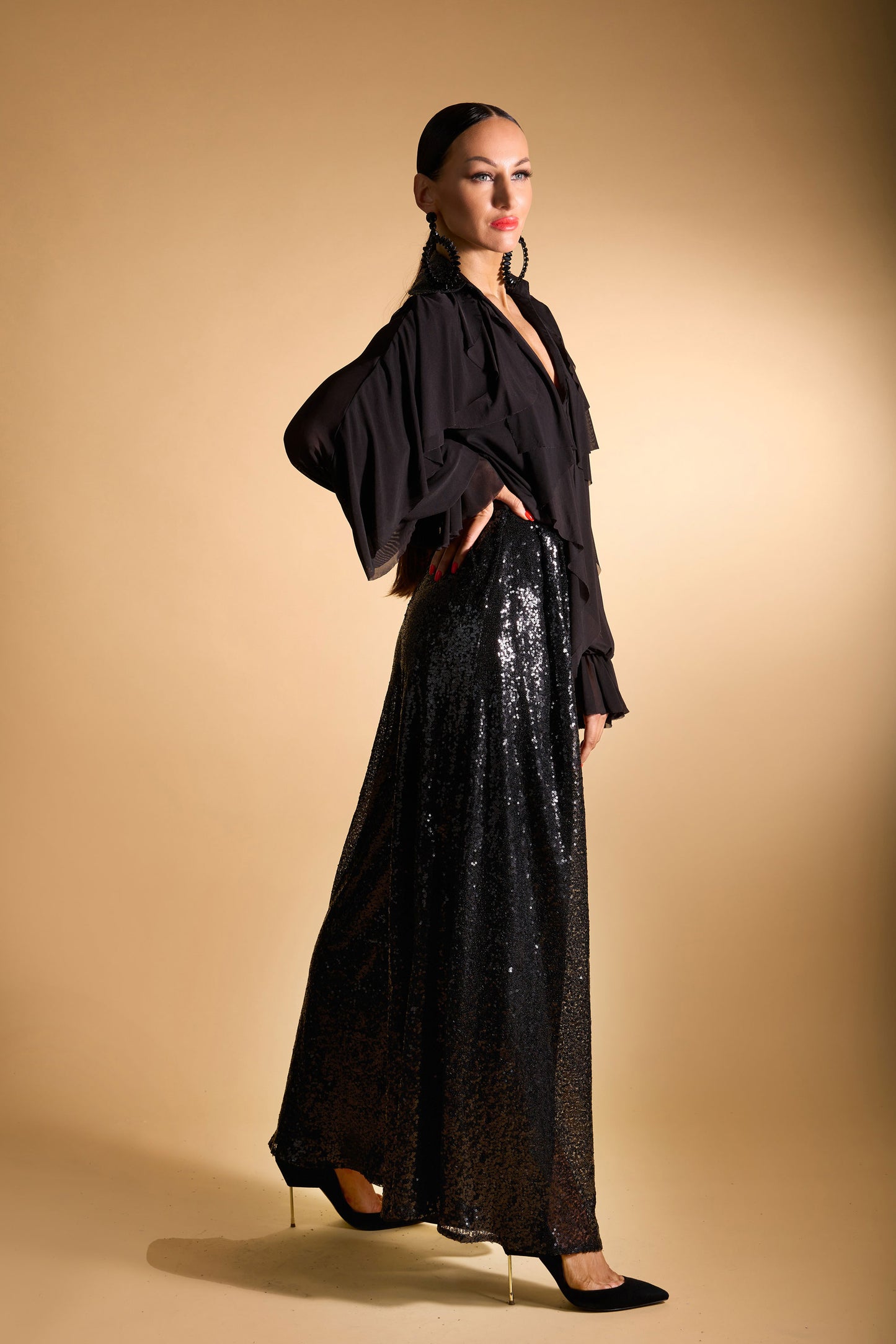 Sequin Wide Leg Pants